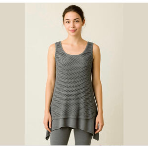 Cable & GAUGE & Bobeau 2 in one sleeveless tunic gray asymmetrical hem Sz M